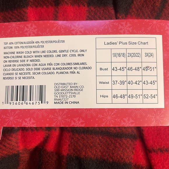 2 Piece Holiday Pajamas set . 2X - Picture 6 of 6